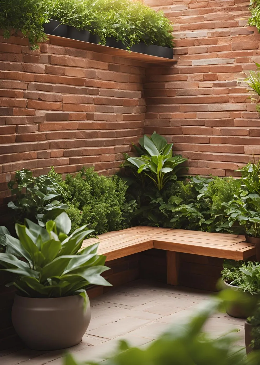 Built-In Seating in Tiny Backyard Design