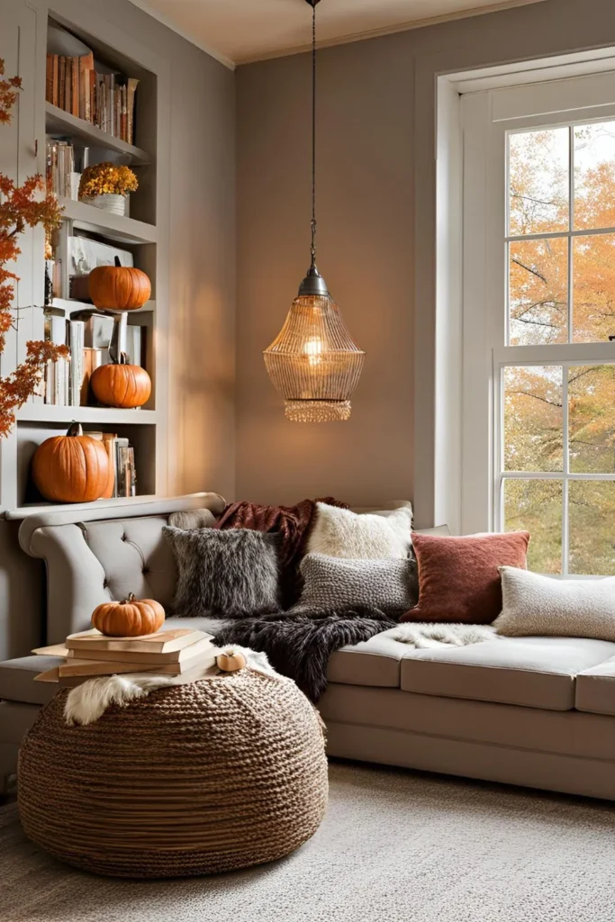 Cozy Reading Nook for Fall Living Room