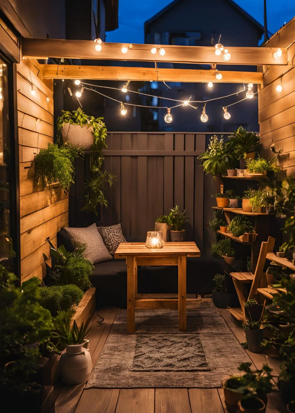 DIY Pallet Furniture in Tiny Backyard Design
