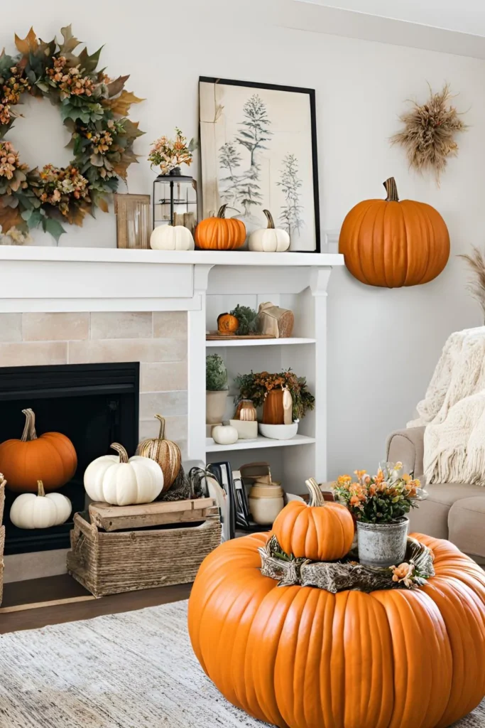 DIY Pumpkin Craft for Fall Living Room