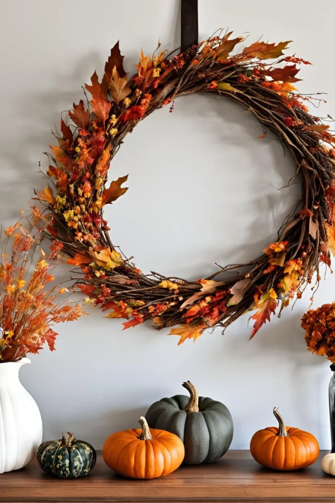 Fall Wreath for Fall Living Room