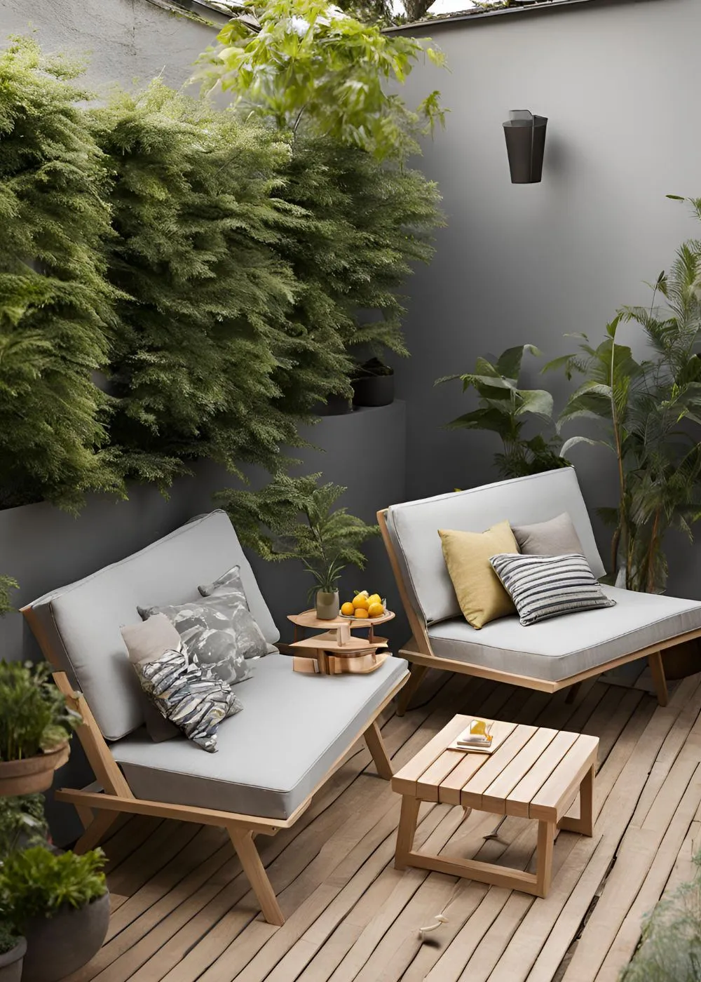 Foldable Furniture in Tiny Backyard Design