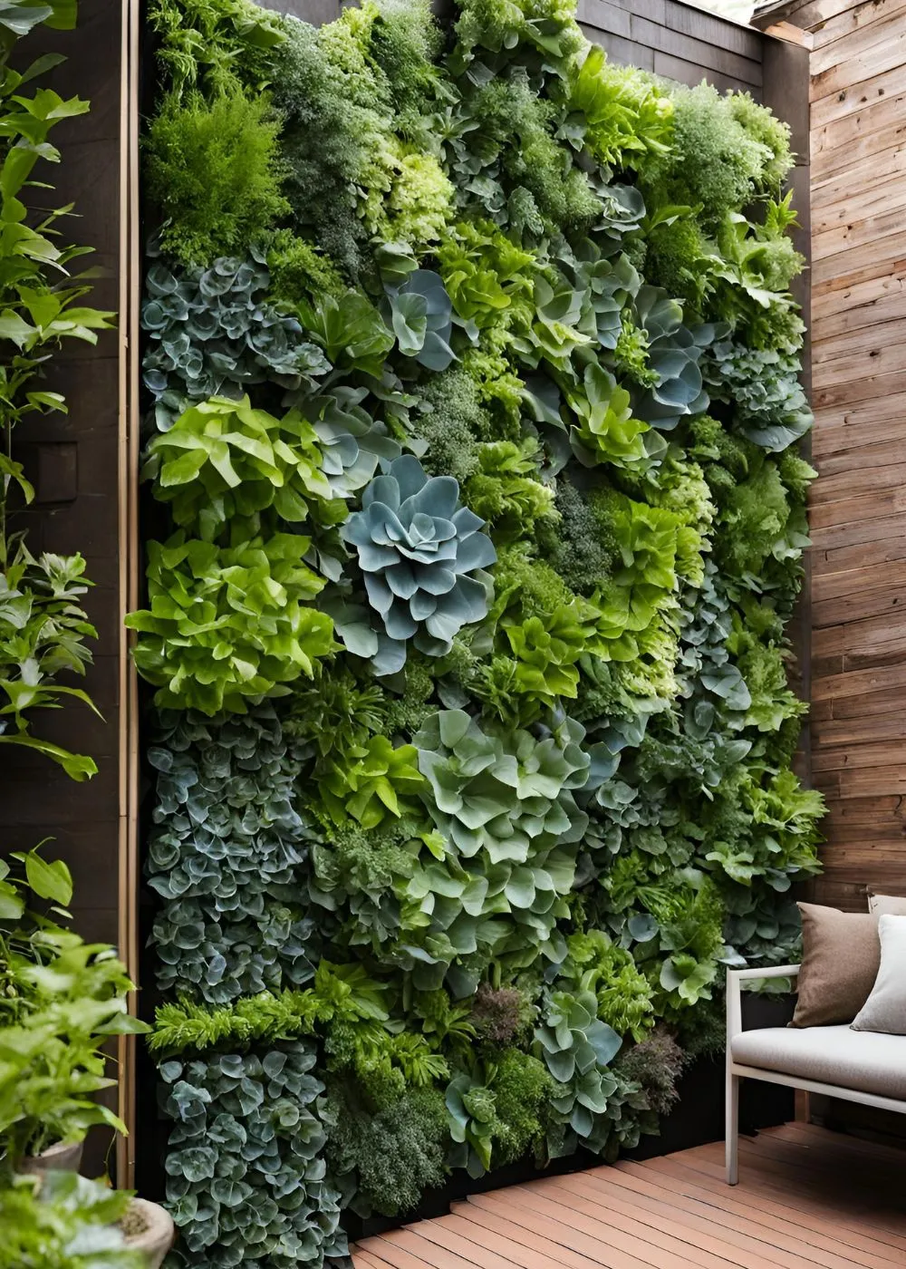 Living Wall in Tiny Backyard Design