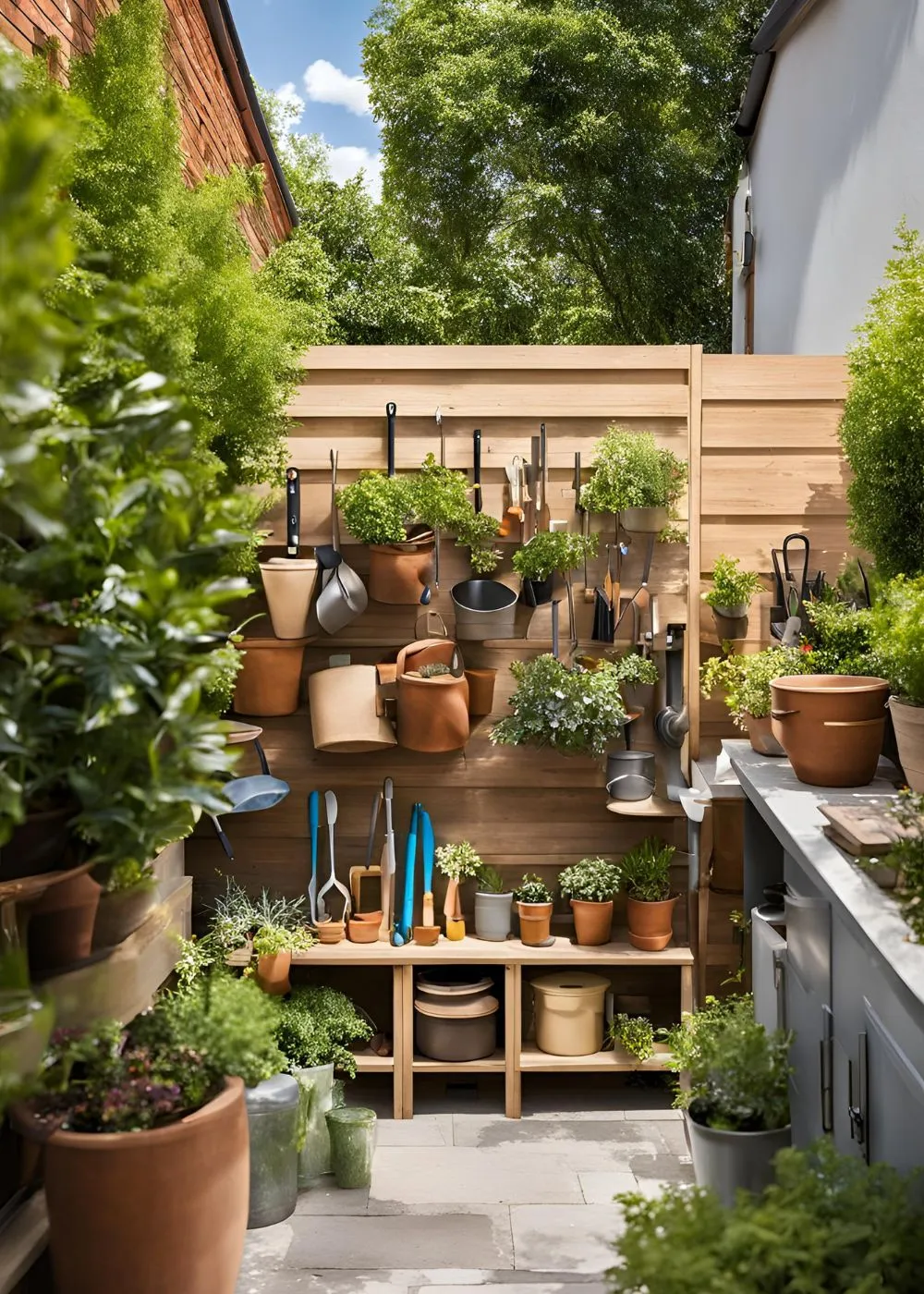 Outdoor Storage in Tiny Backyard Design