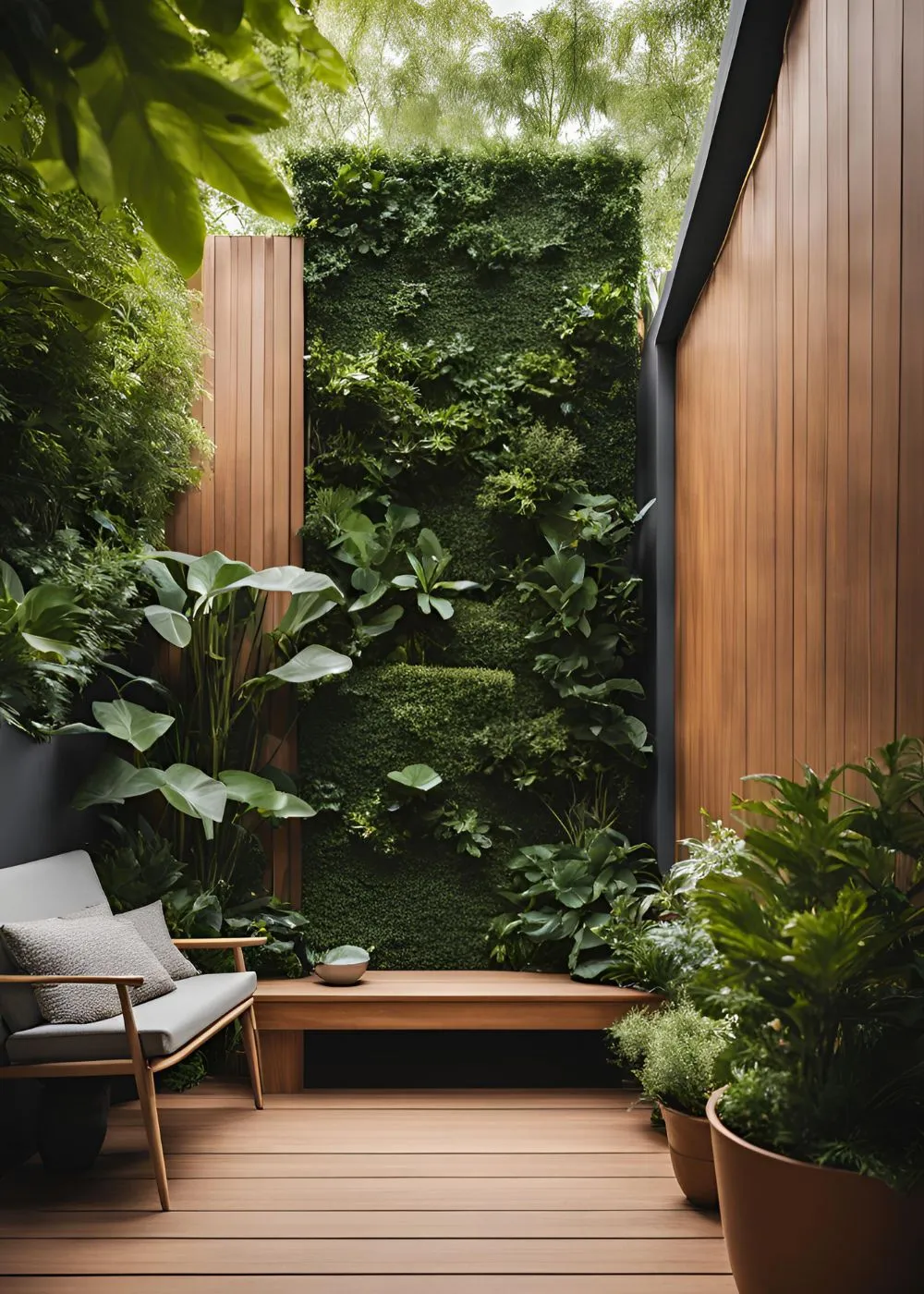 Privacy Screen in Tiny Backyard Design