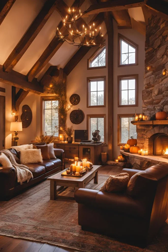 Rustic Wood Elements for Fall Living Room