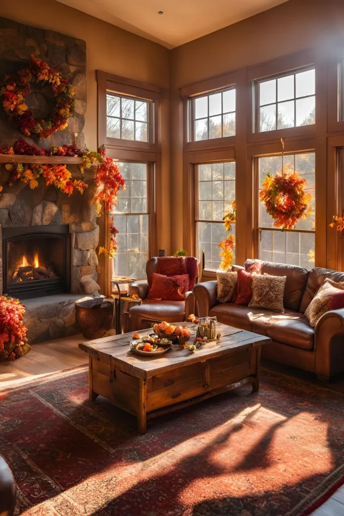 Seasonal Garland for Fall Living Room
