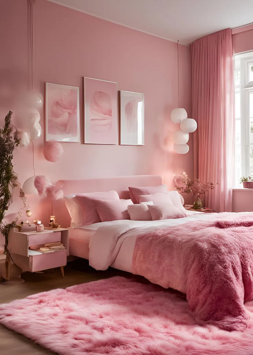 Add Pink Rugs for Warmth and Comfort