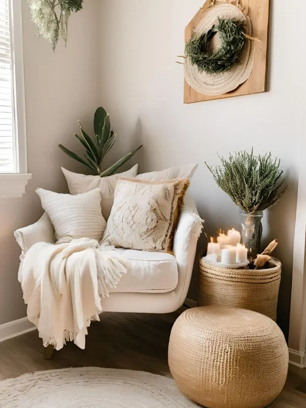 Cozy Reading Nook for Boho Farmhouse Bedroom