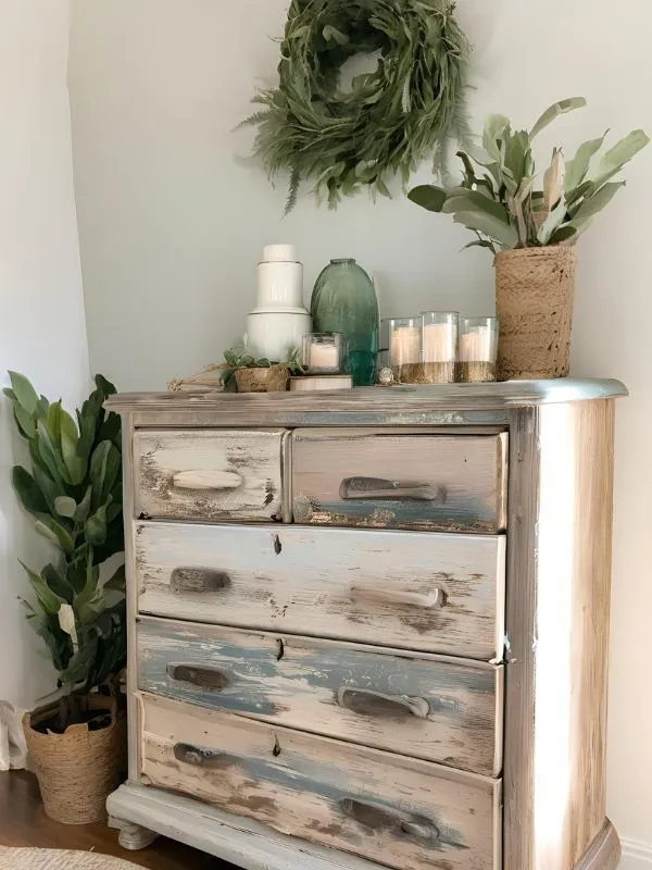 Distressed Dresser for Boho Farmhouse Bedroom