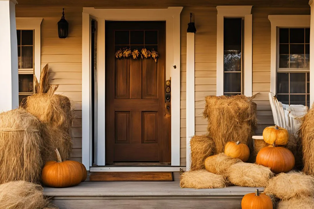 Hay Bales and Corn Husks