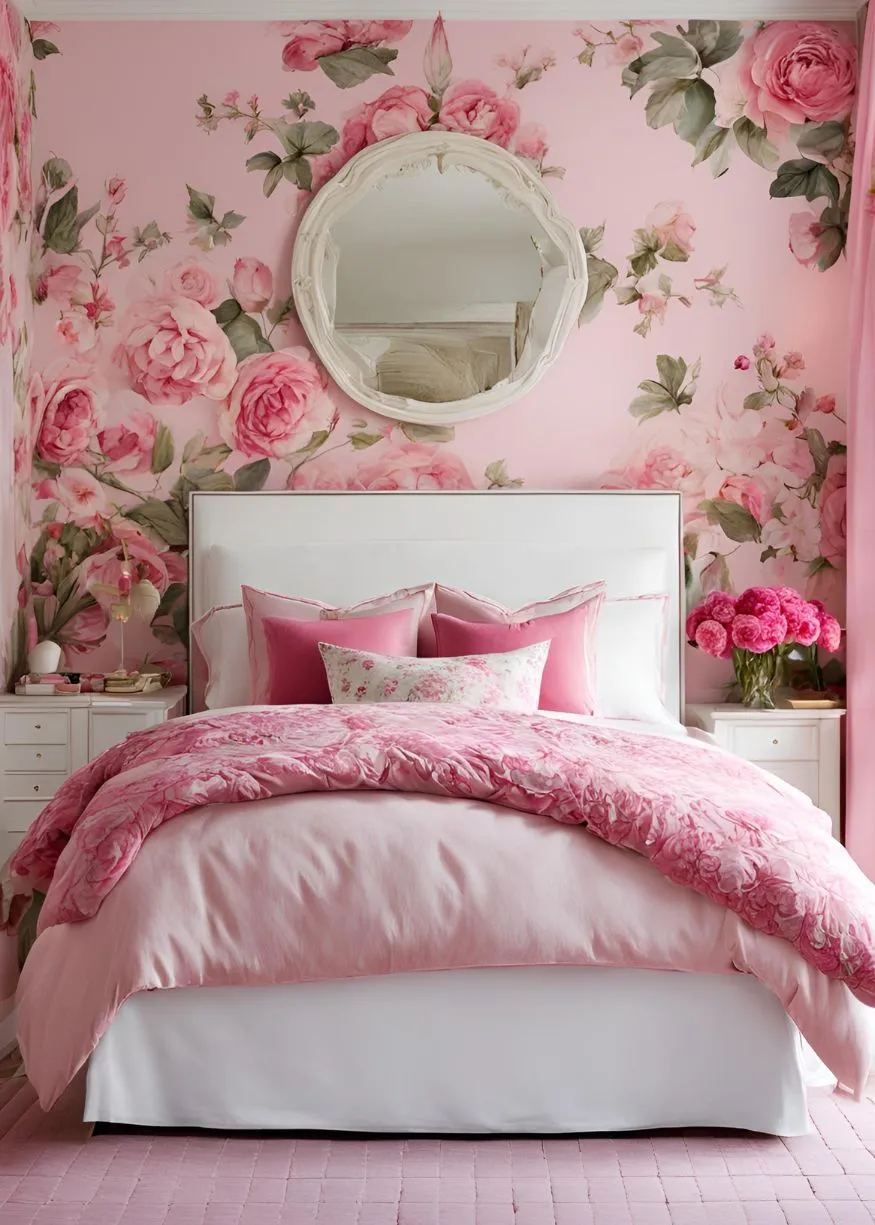 Incorporate Pink Floral Patterns for a Feminine Touch