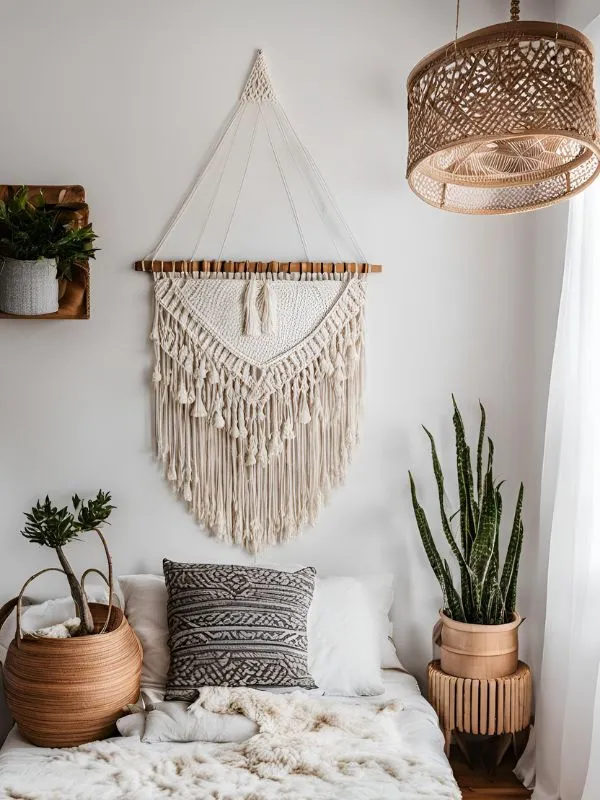 Macramé Wall Hanging for Boho Farmhouse Bedroom