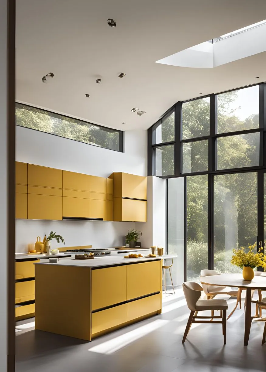 Mustard Yellow and White color for Kitchen color for Kitchen