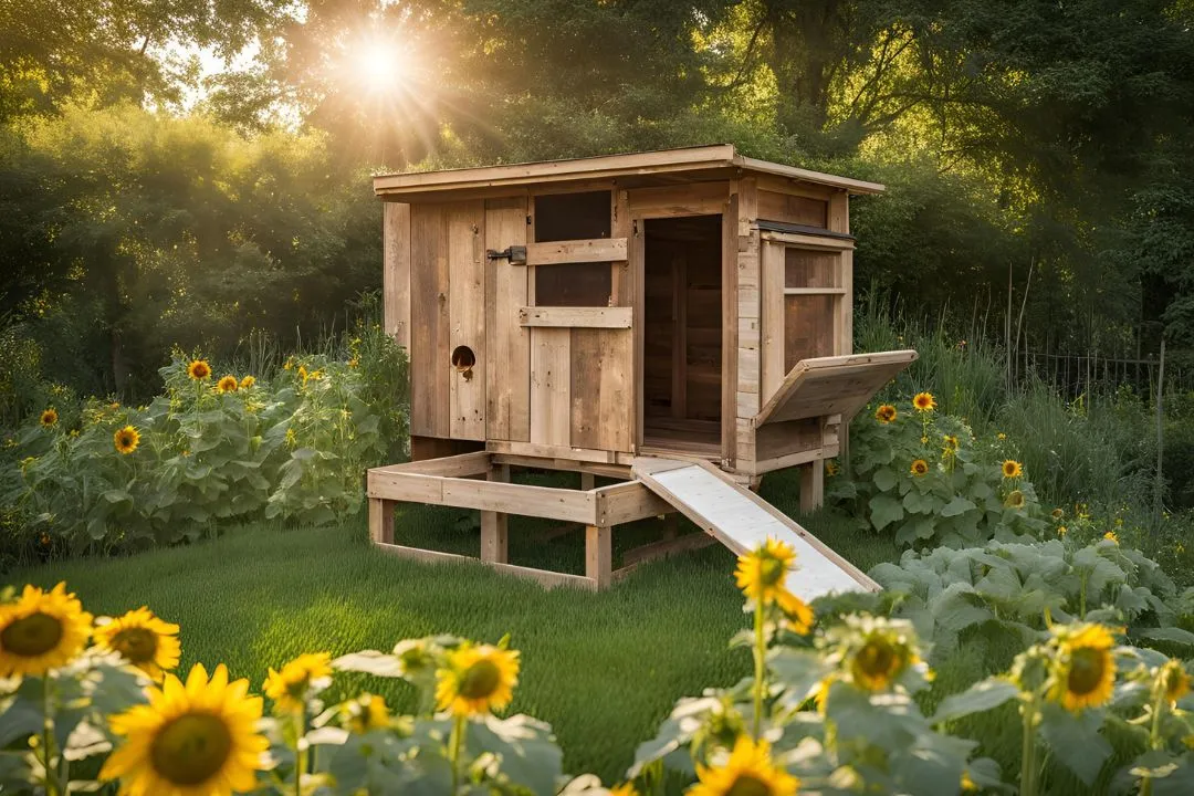 Pallet Coop with Slide-out Droppings Tray