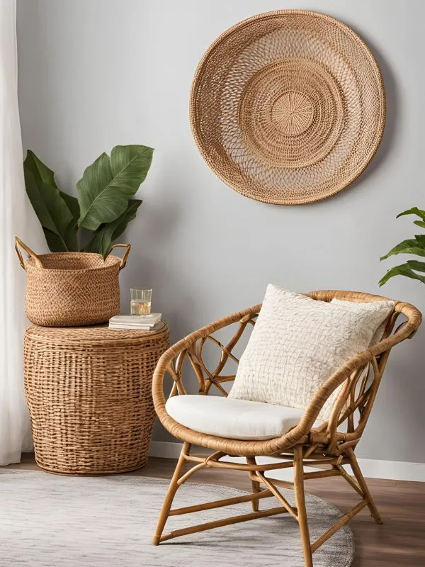 Rattan Accent Chair for Boho Farmhouse Bedroom