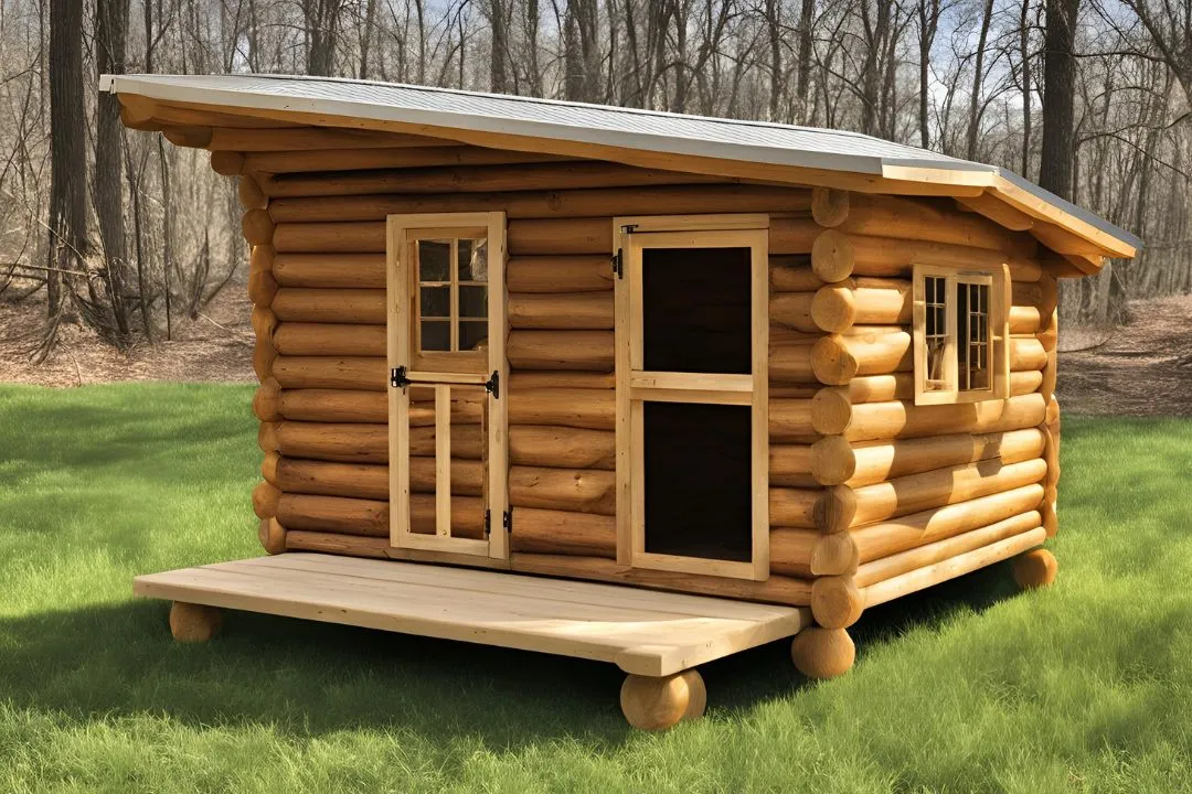Rustic Log Cabin Coop
