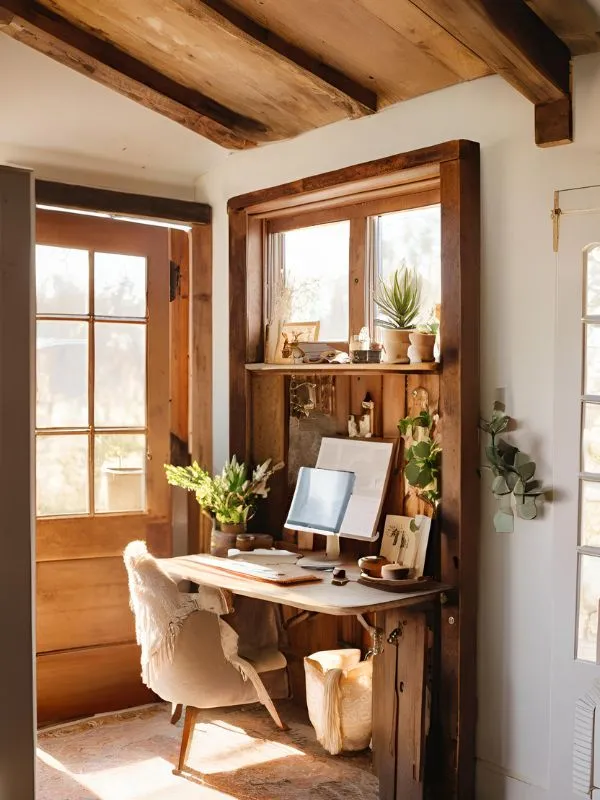 Upcycled Door Desk for Boho Farmhouse Bedroom