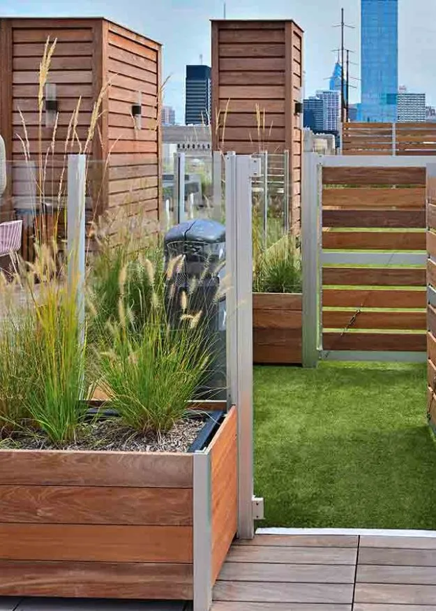 Wooden Fences with Integrated Planters