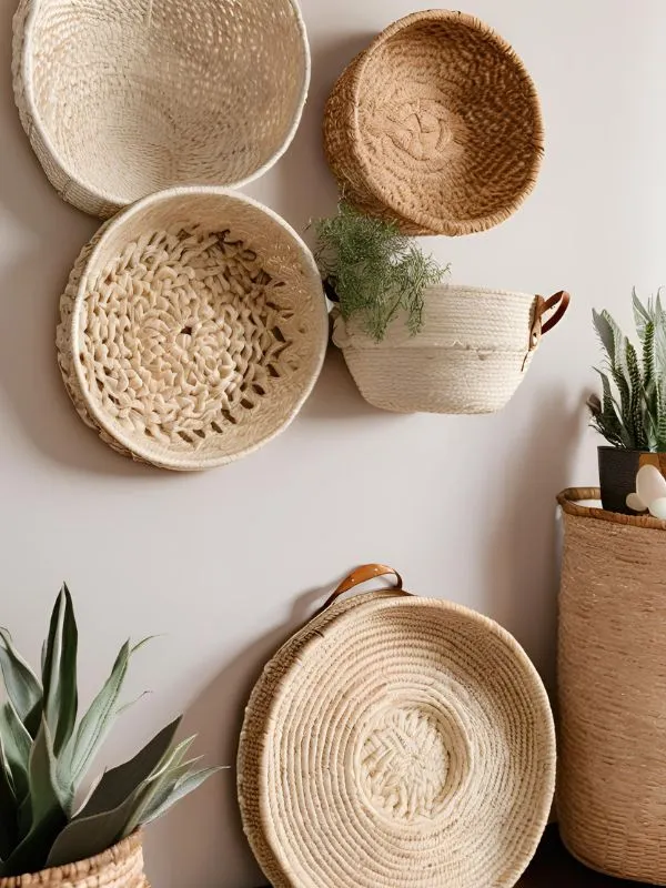 Woven Wall Baskets for Boho Farmhouse Bedroom