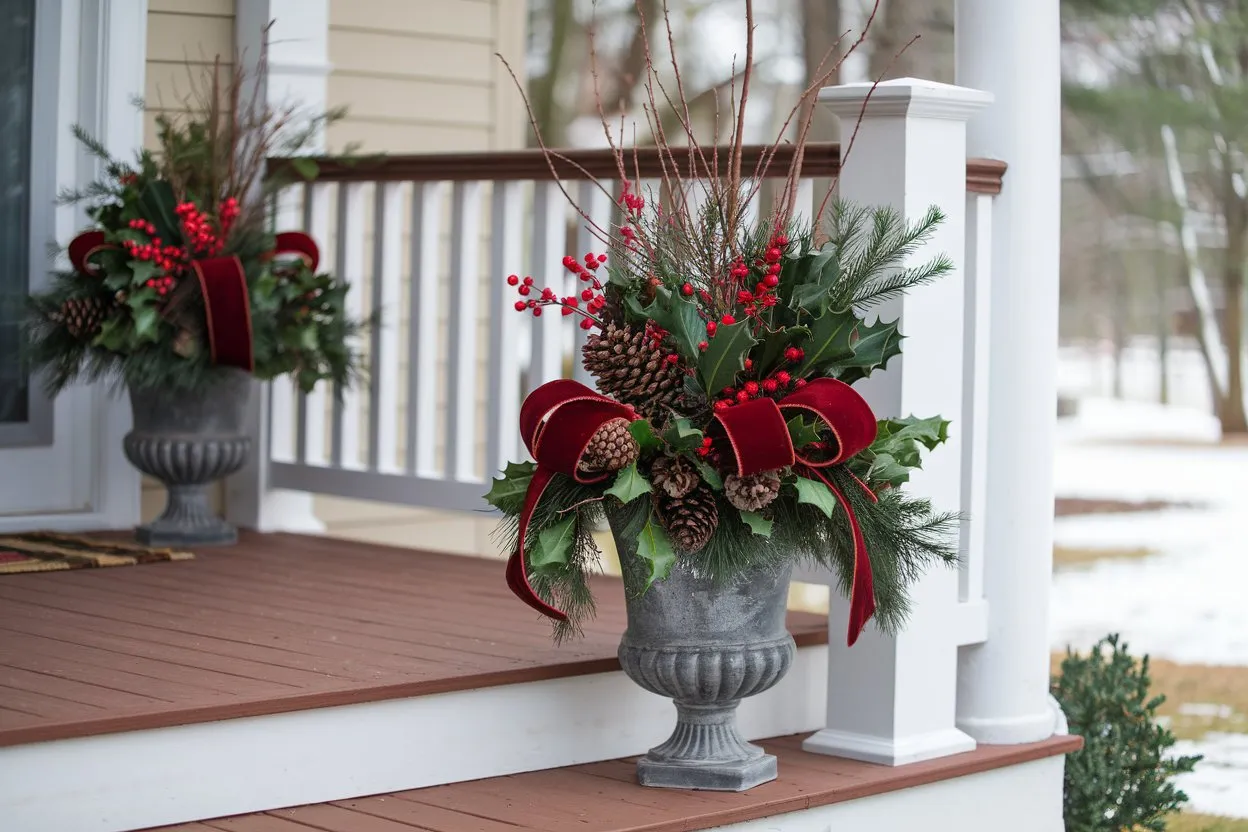 16 Winter Planters Front Porch Ideas for A Festive And Inviting Space