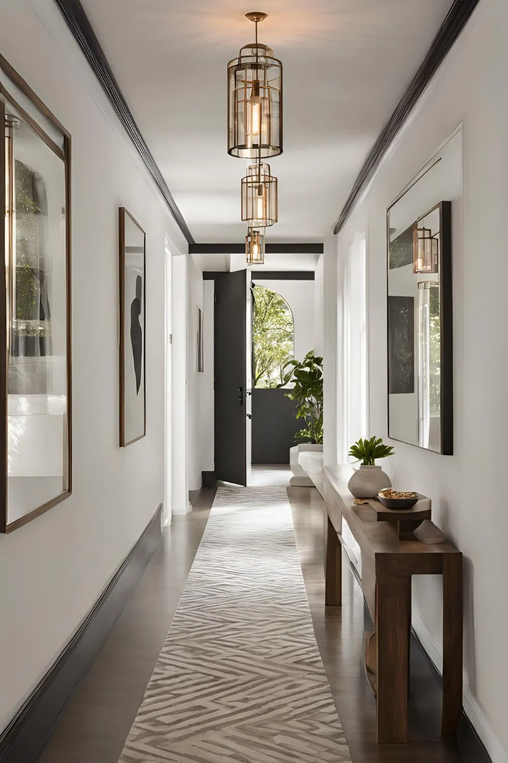 Add Statement Lighting for Narrow Hallway