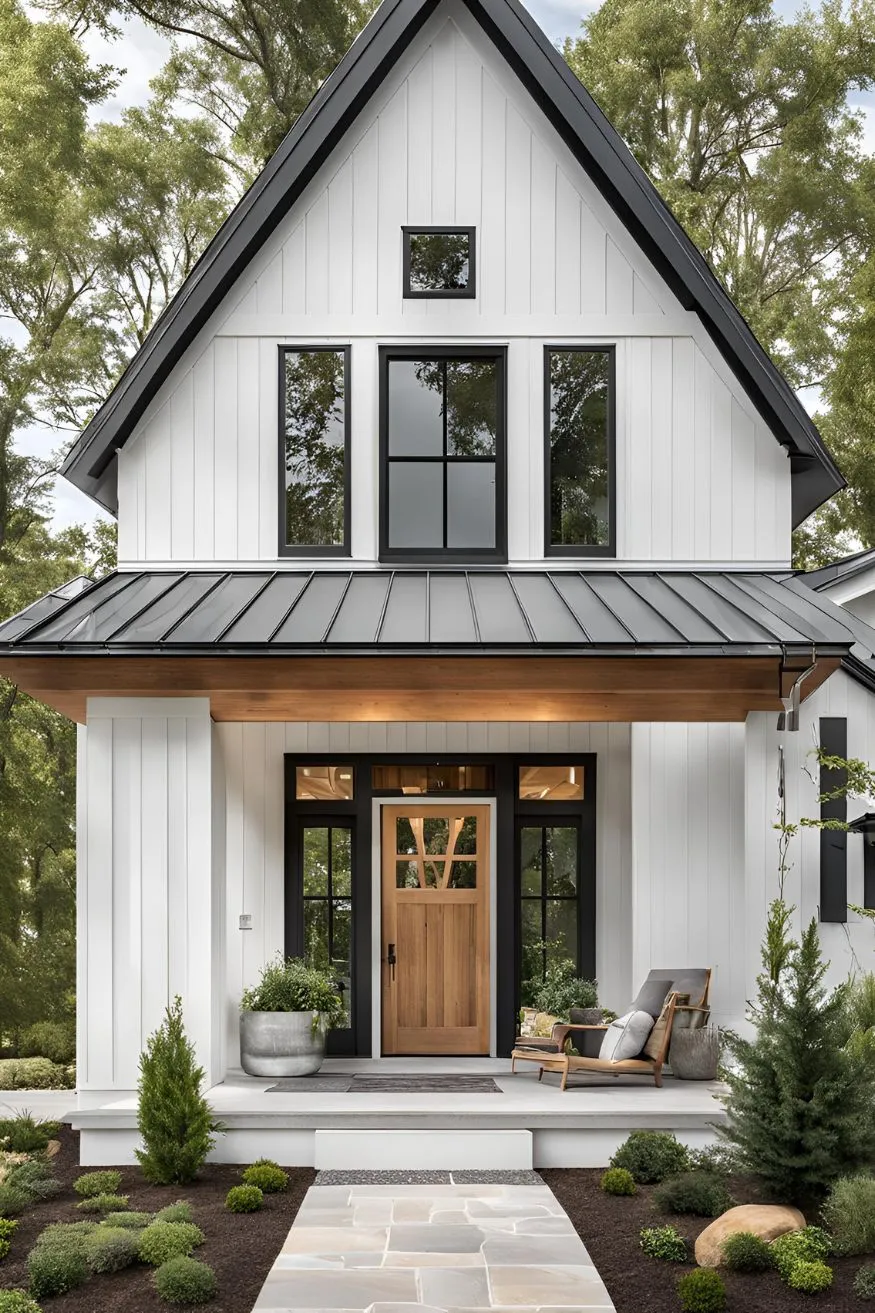 Add a Contrasting Roof For Modern Farmhouse Exterior Designs