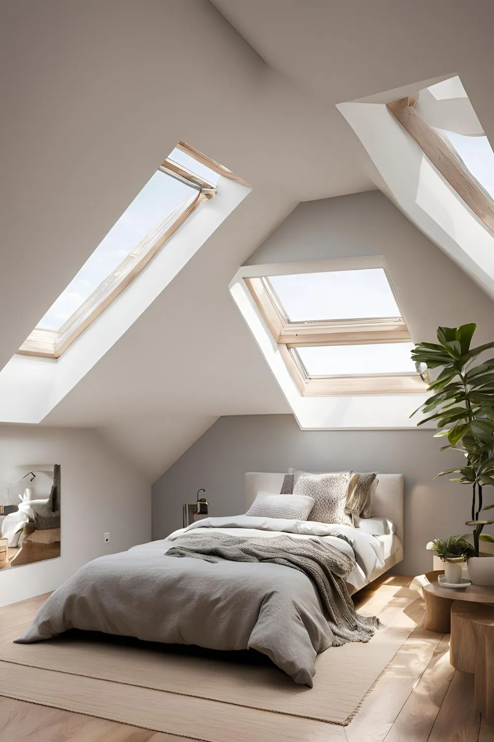 Add a Skylight for Natural Light for Small Attic Bedroom