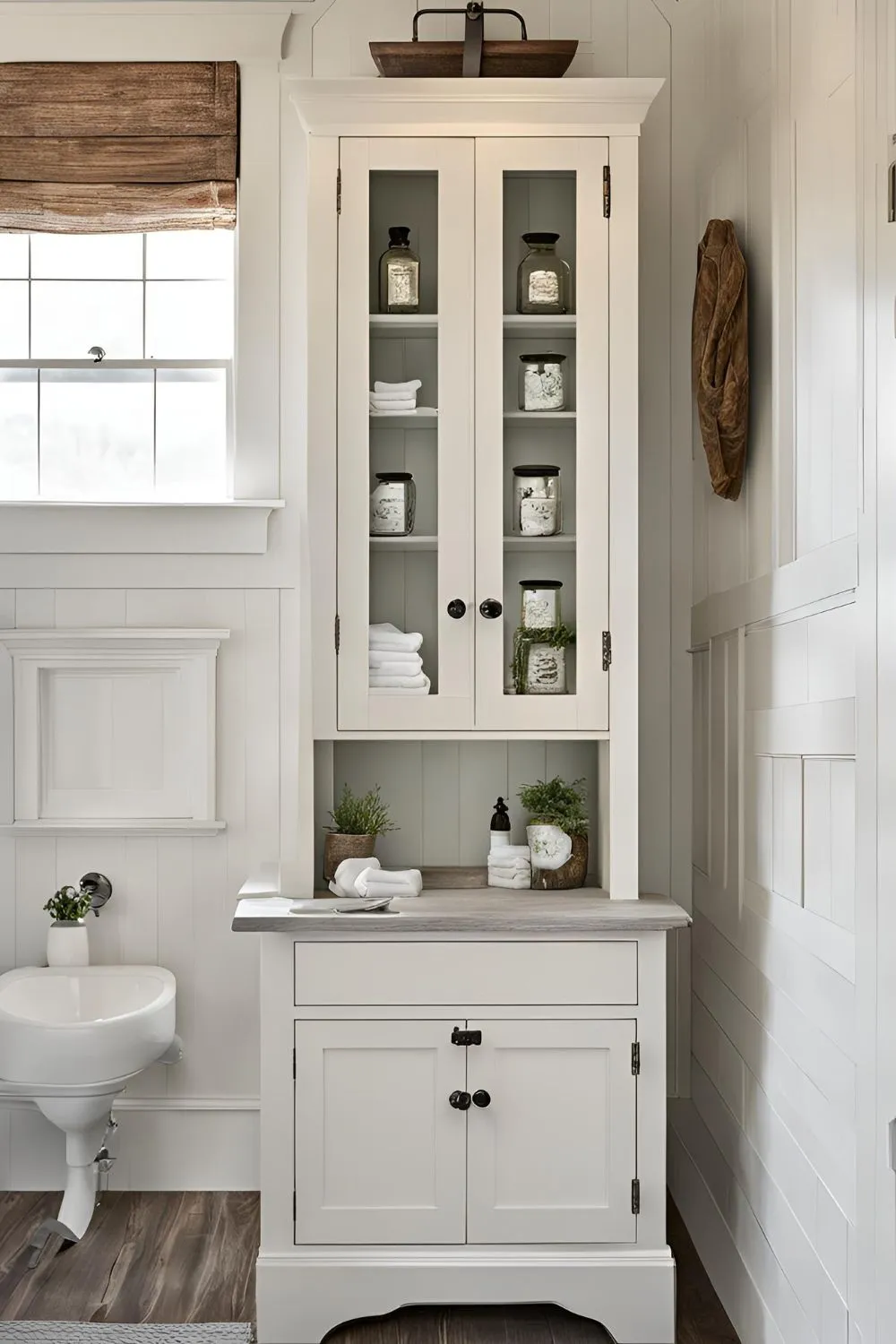 Built-in Medicine Cabinet for Farmhouse Bathroom
