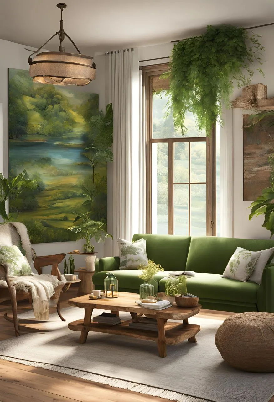 Decorate with Nature-Inspired Art Cozy Cottage Living Room