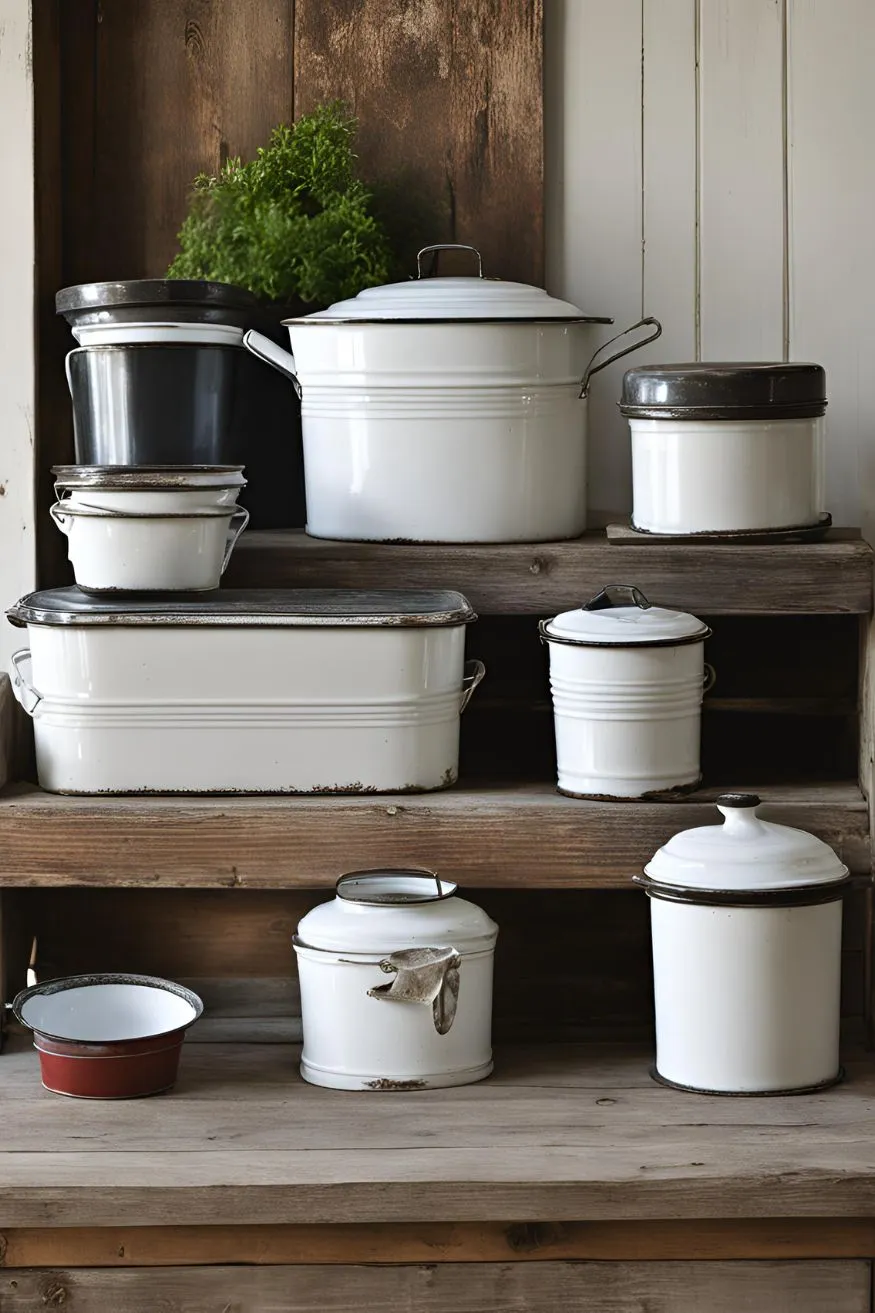 Enamelware and Tin Containers