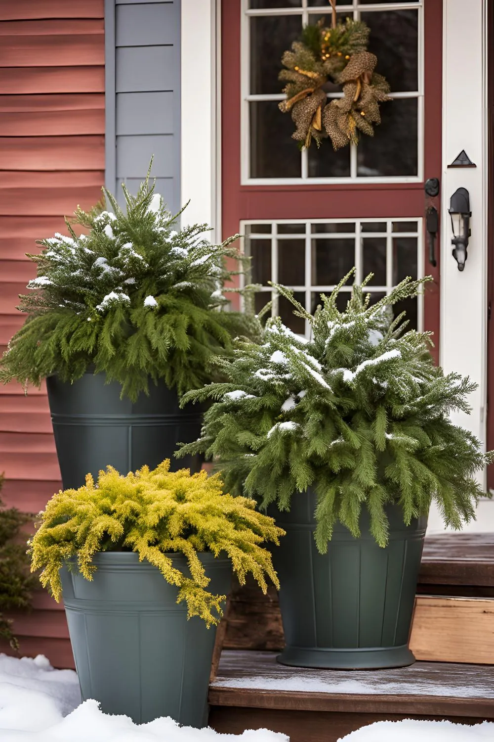 Evergreen Elegance For Winter Planters Front Porch