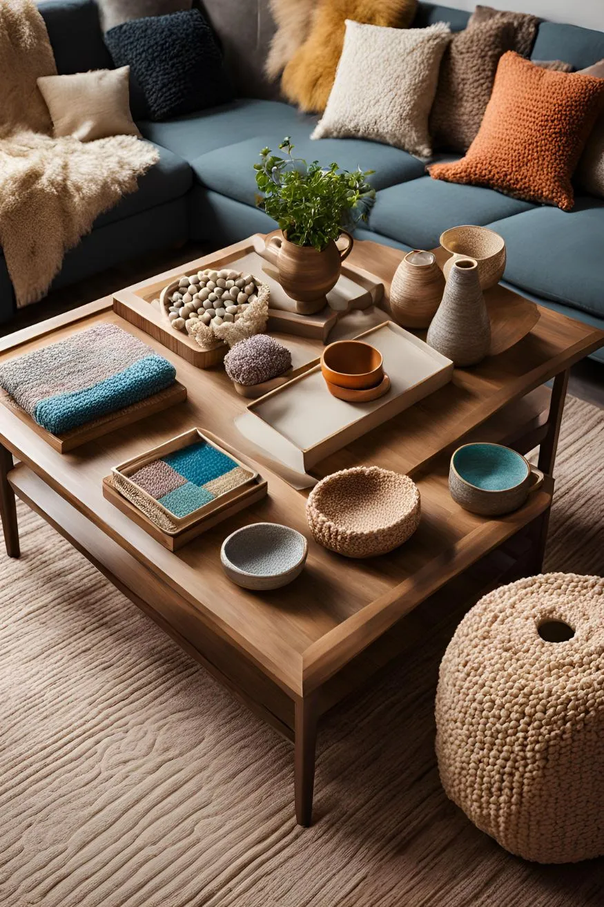 Experiment with Textures for Creative Coffee Table Decor Ideas