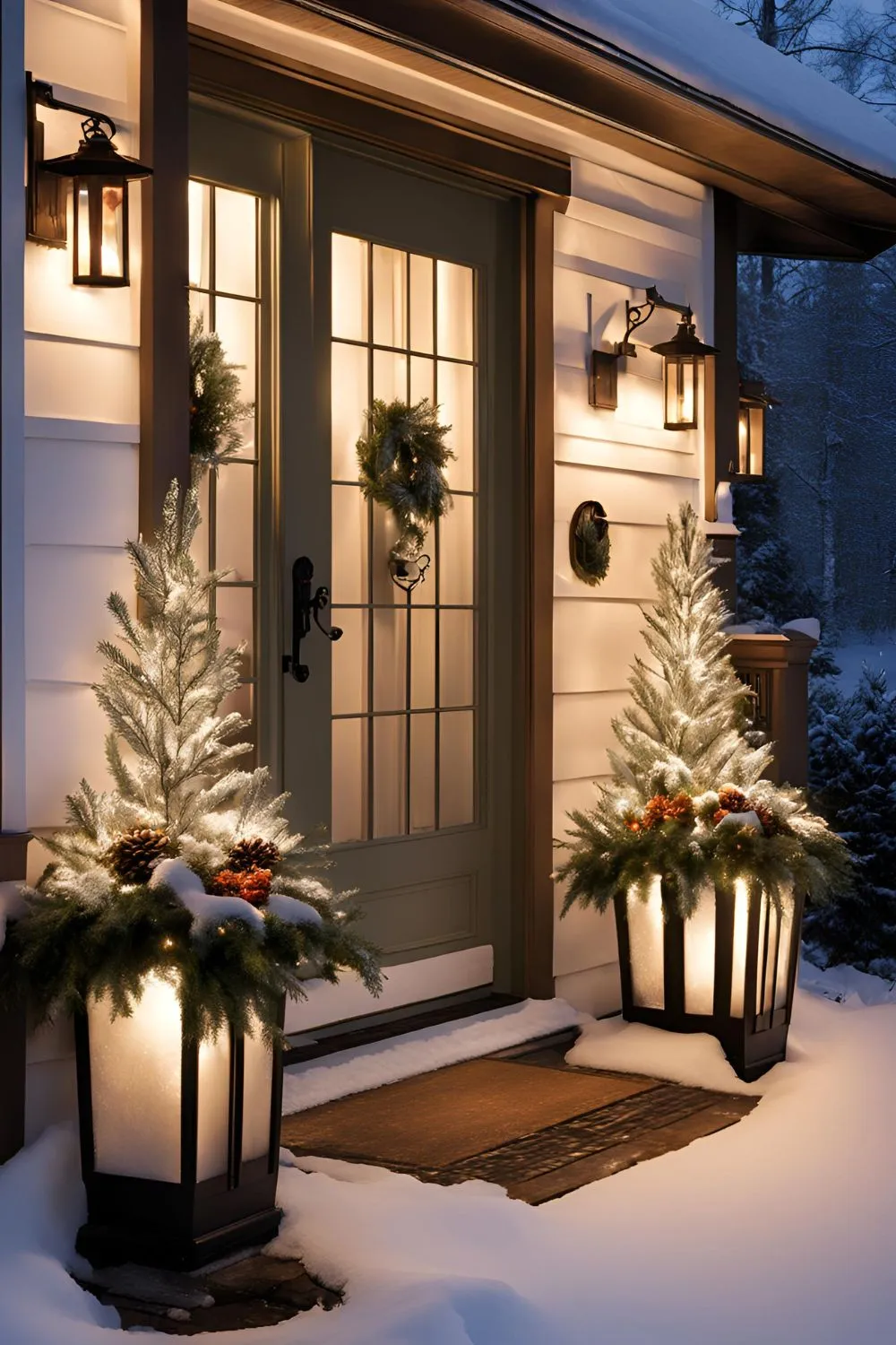 Frosted Glass Planters For Winter Planters Front Porch