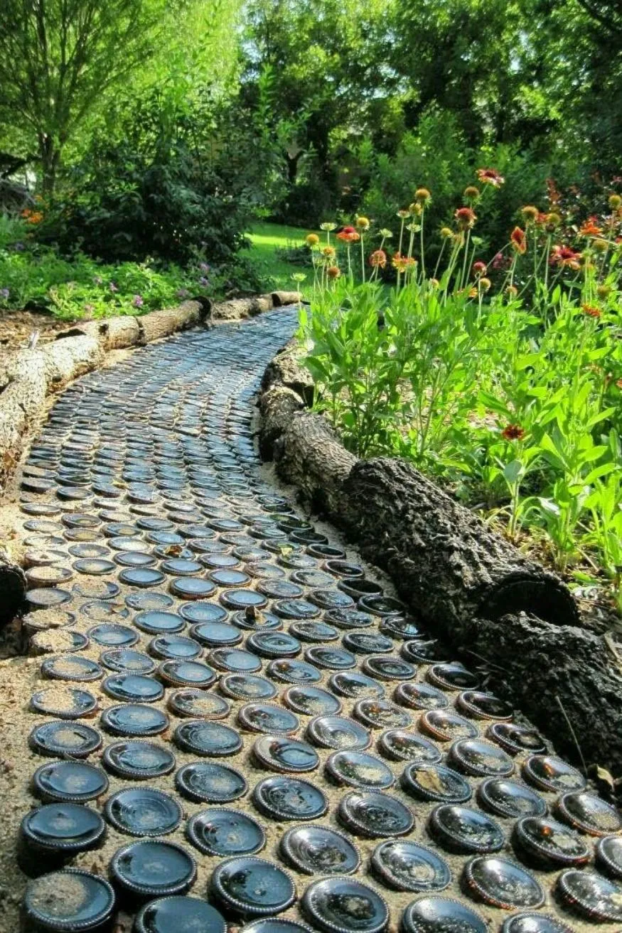 Glass Bottle Path For Cheap Walkway