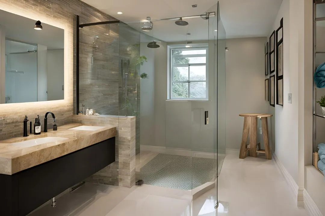 Half-Glass Shower Wall