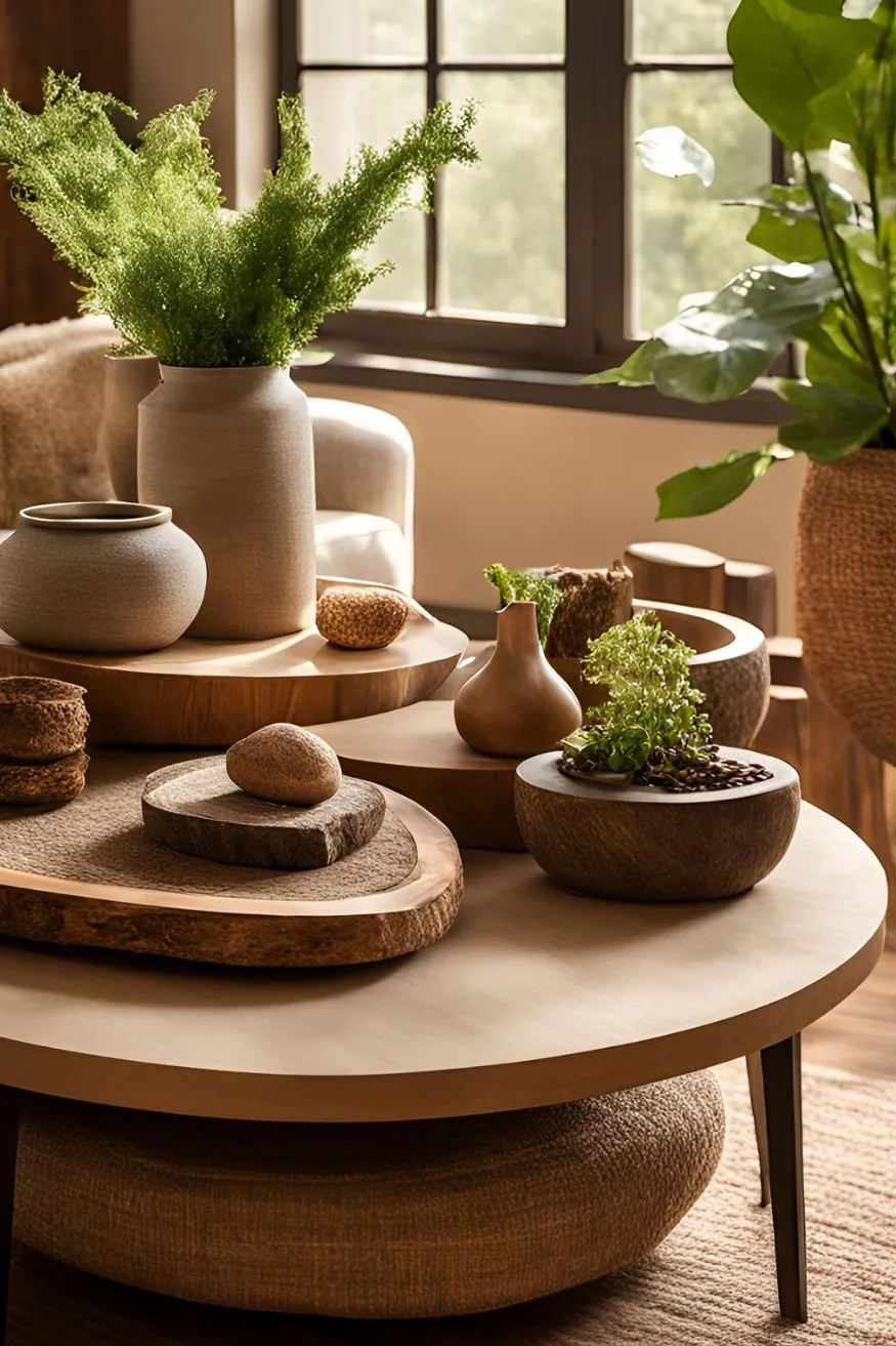 Incorporate Natural Materials for Creative Coffee Table Decor Ideas