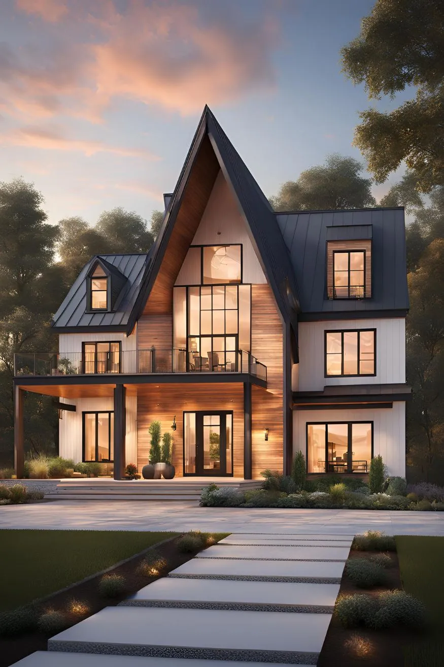 Incorporate Open Gable Roofs For Modern Farmhouse Exterior Designs