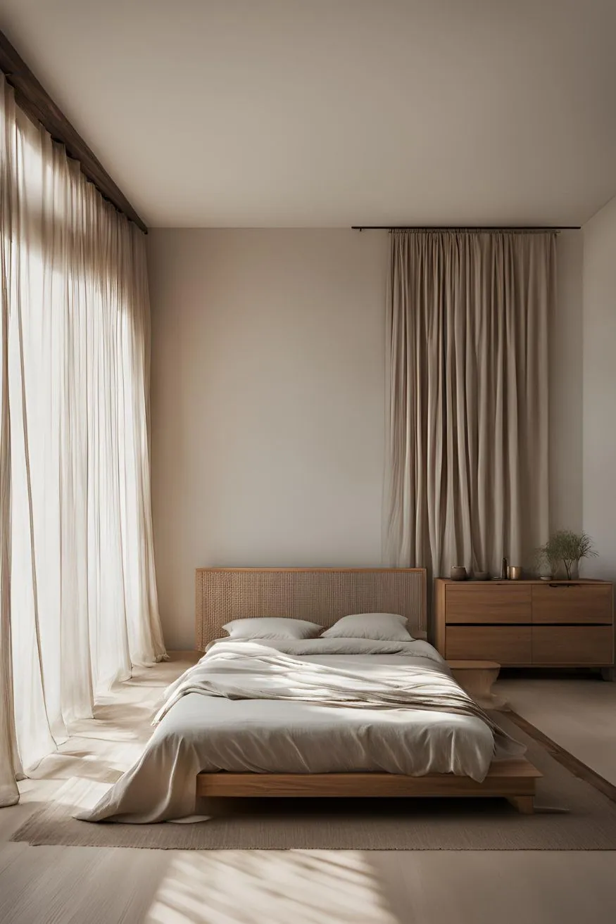 Intentional Emptiness in Wabi Sabi Bedroom Design