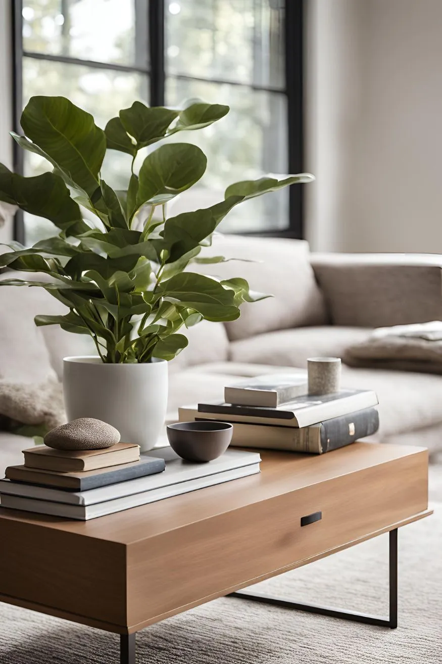 Keep It Minimal with Clean Lines for Creative Coffee Table Decor Ideas