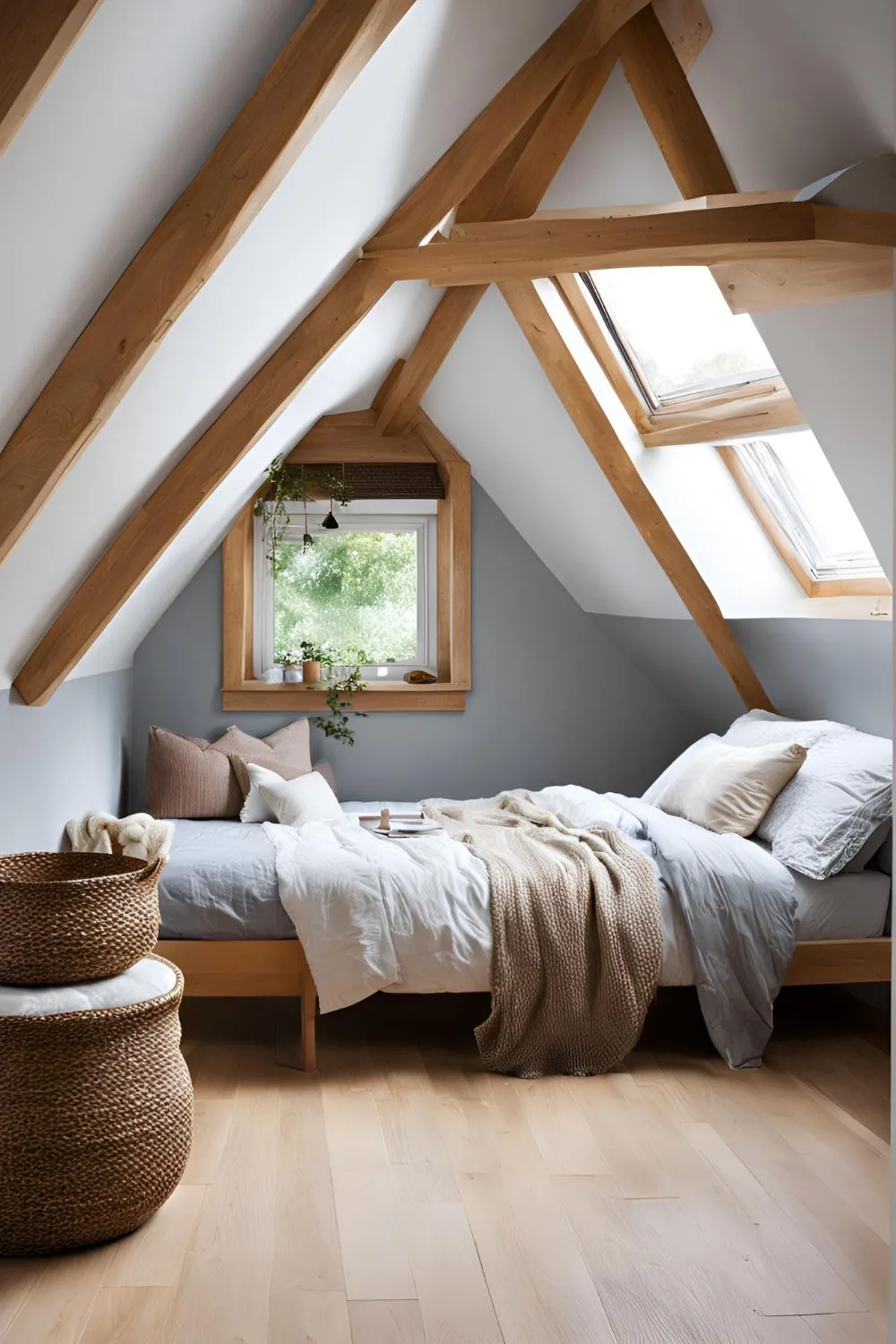 Keep the Flooring Simple for Small Attic Bedroom