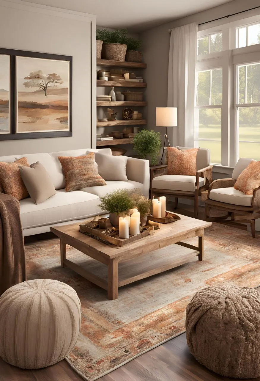 Layer with Rugs Cozy Cottage Living Room