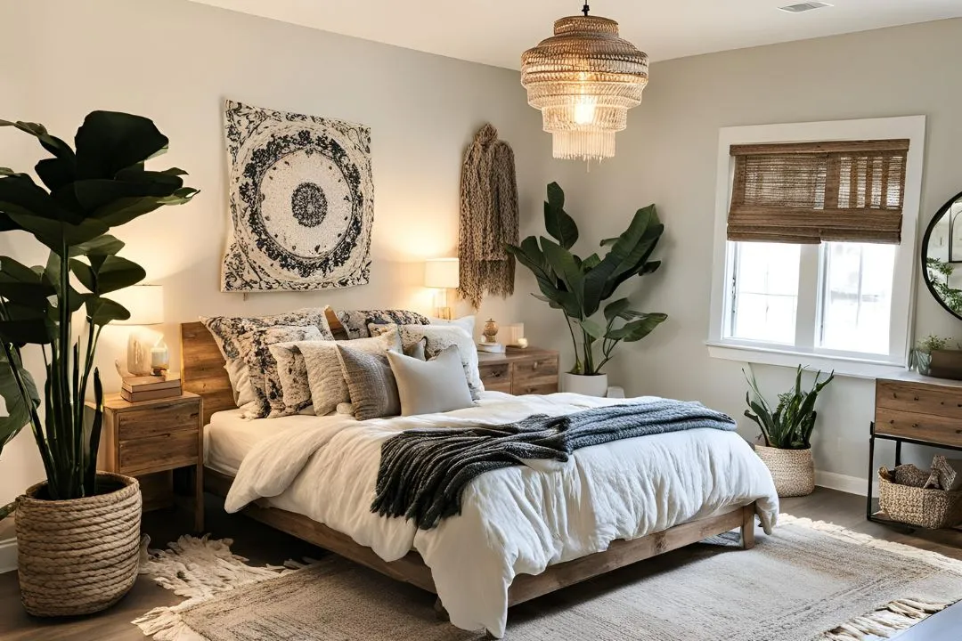 Lighting is Key for Boho Farmhouse Bedroom