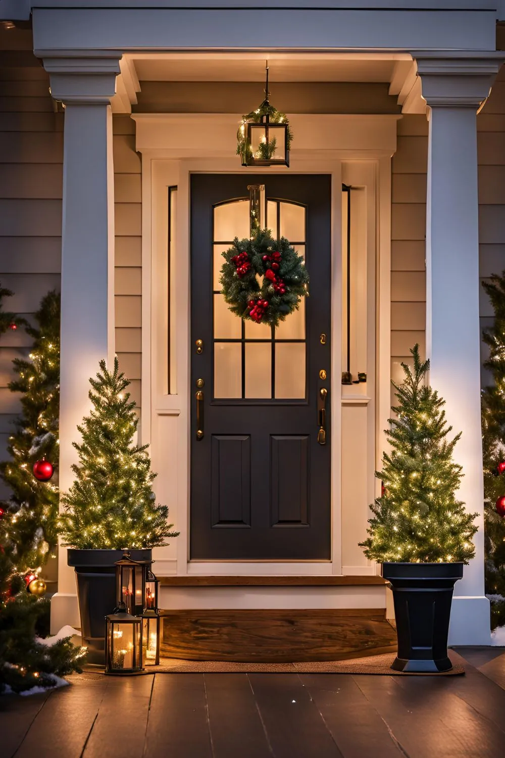 Mini Christmas Trees For Winter Planters Front Porch