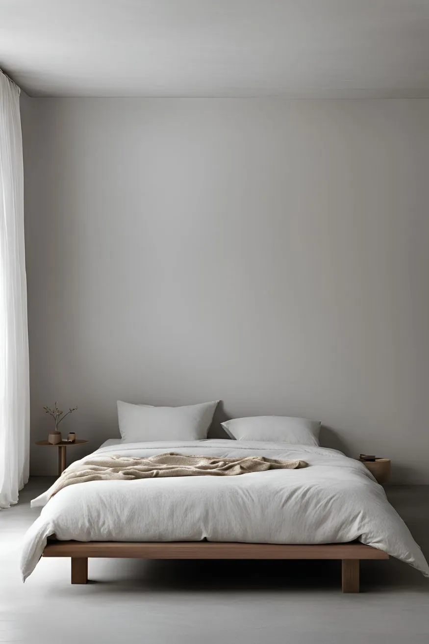 Minimalist Bedding in Wabi Sabi Bedroom Design
