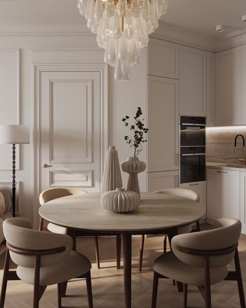 Minimalist Color Small Dining Room Decor