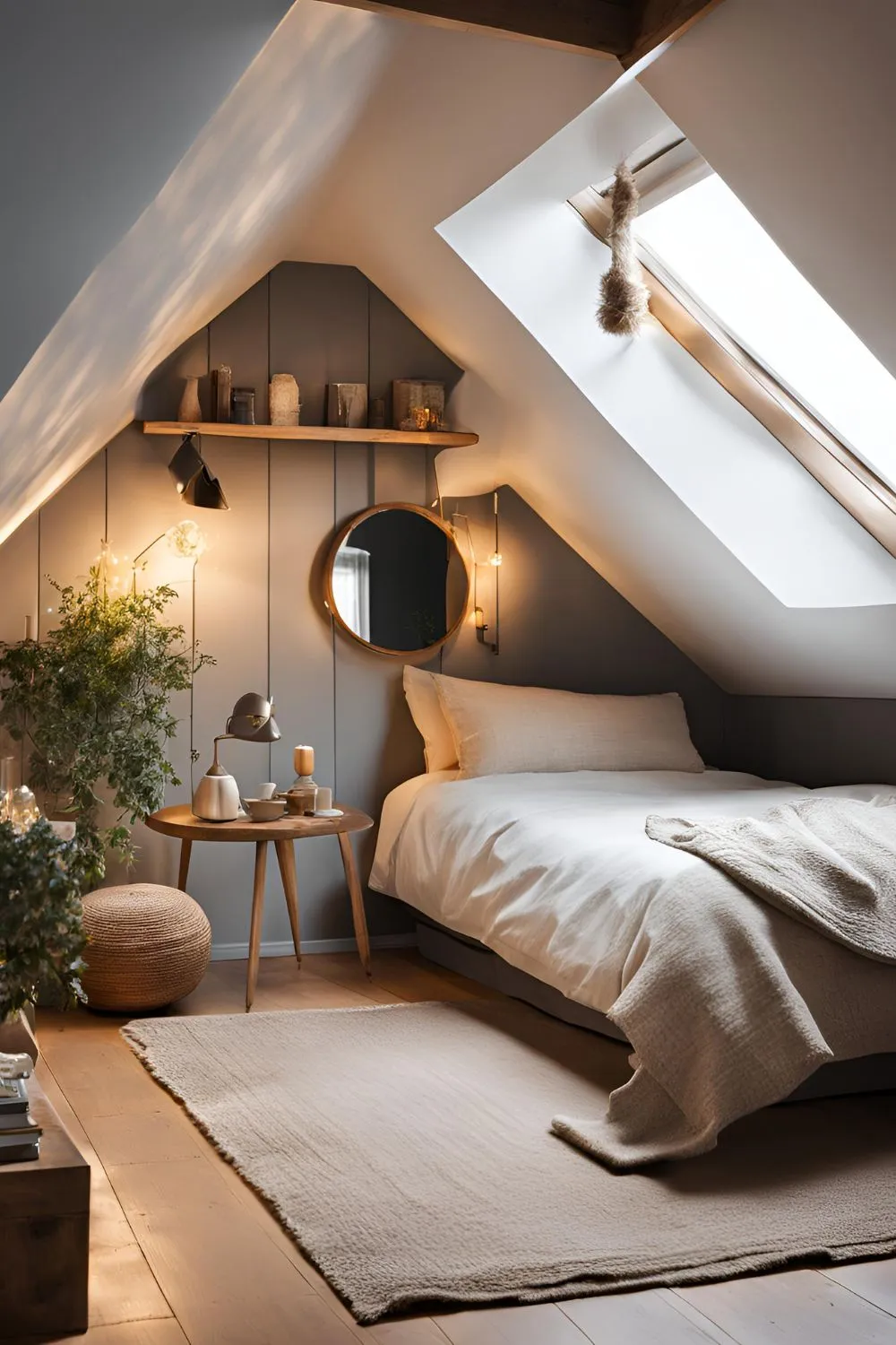 Add Mirrors for Depth for Small Attic Bedroom