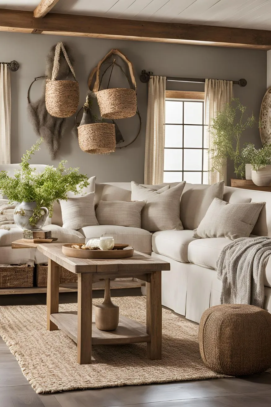 Mix Natural Textures for Farmhouse Decor
