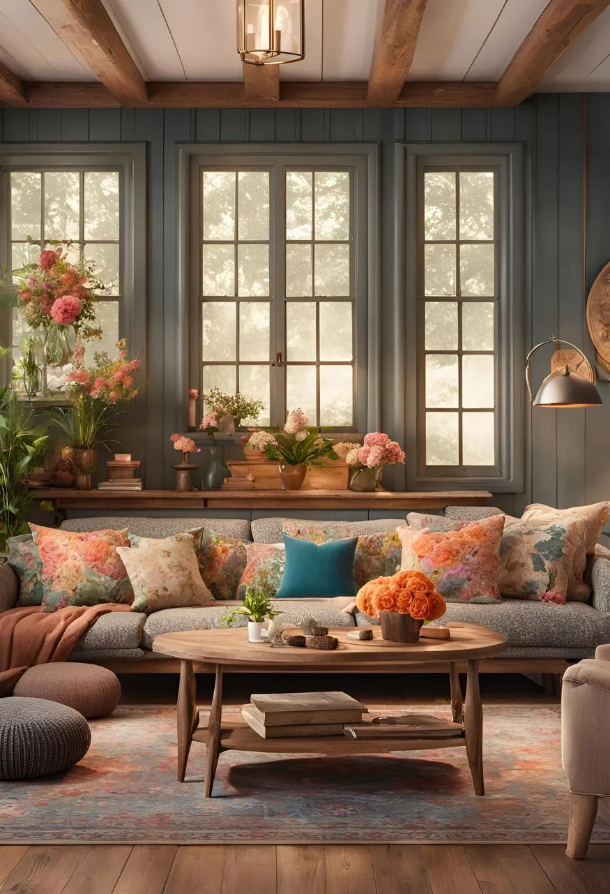 Mix Vintage with Modern Cozy Cottage Living Room