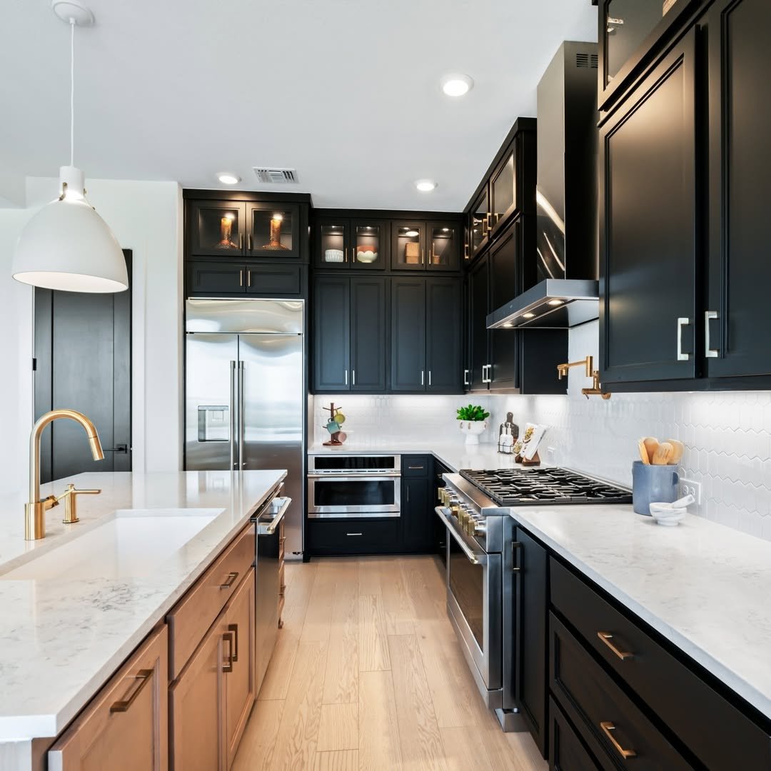 Modern Black with Inspiring Kitchen Cabinet
